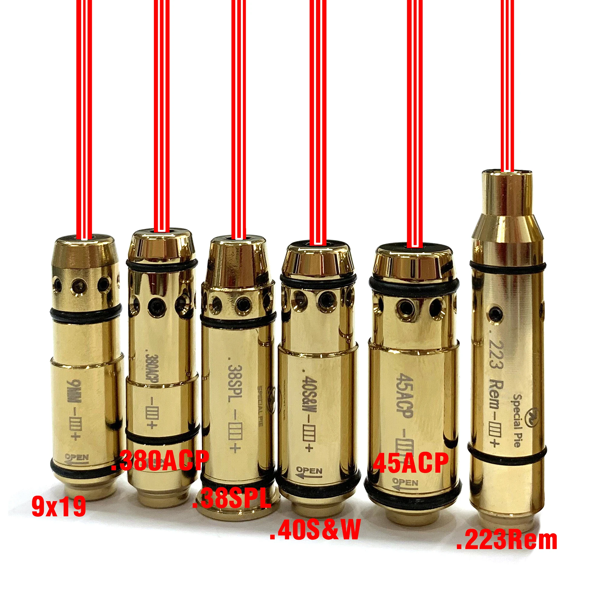 Tactical Training Laser Bullet, 9mm Bore Sight, Dry Firing Snap Caps, 38Spl,. 380ACP,. 40 .45ACP, Hunting Red Dot, Target J10C