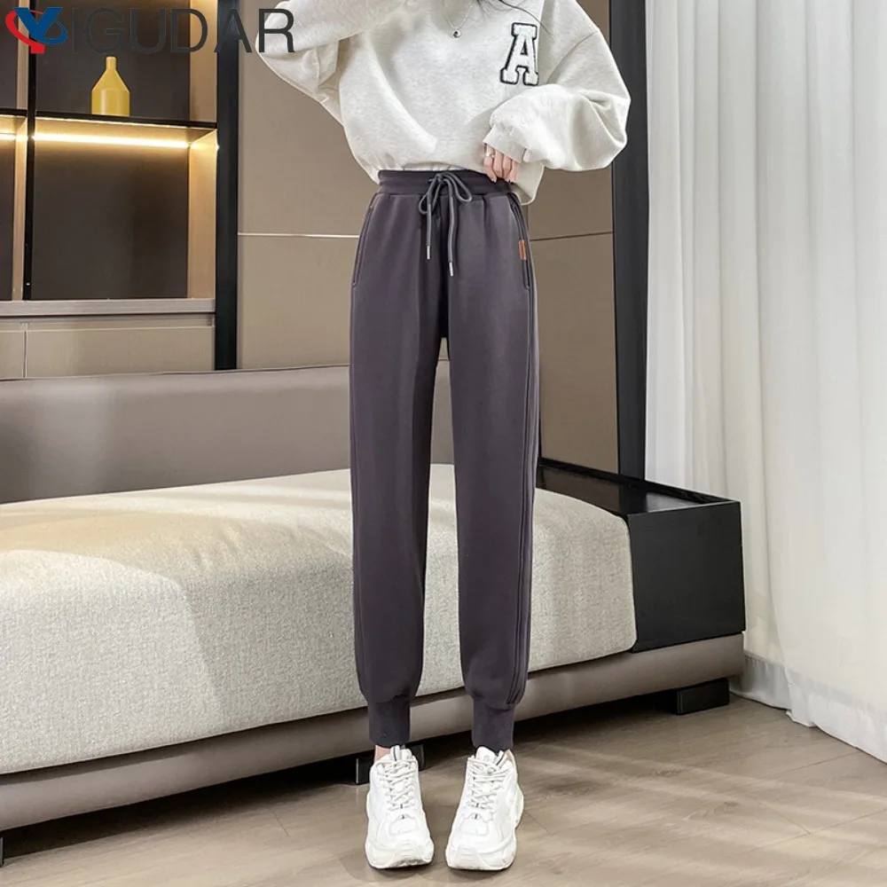 

Lamb Plush Plush Loose Harlan Women's Pants 2023 Autumn and Winter New Slim High Waisted and Thickened Casual Leggings Women