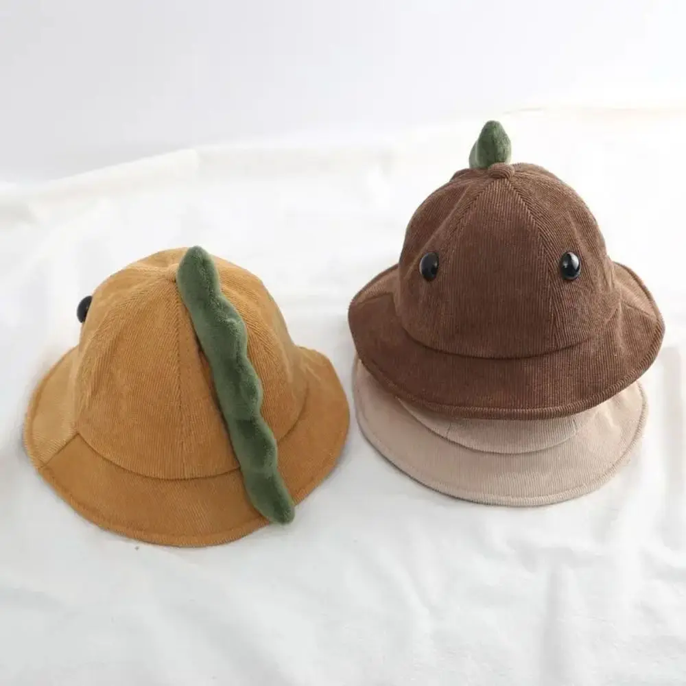 3D Design Dino Baby Fisherman Hat Cute Style Warm Material Dinosaur Toddler Bucket Hat Cartoon Unisex Design Baby Fisherman Cap