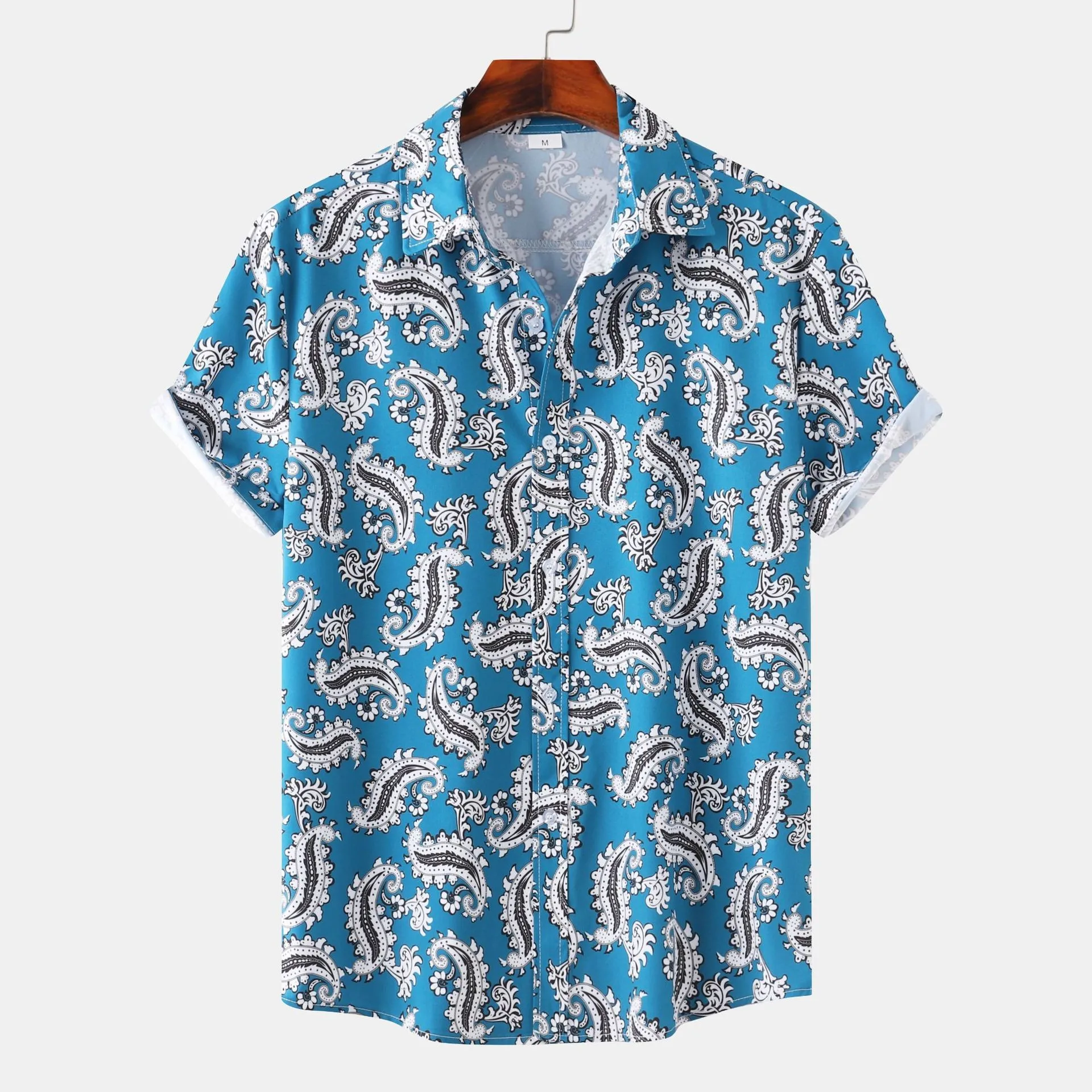 Men's Casual Fashion Hawaiian Beach Vacation Printed Short Sleeve Shirt Summer Loose Beach Oversize Top Men's Shirts For Boys 5