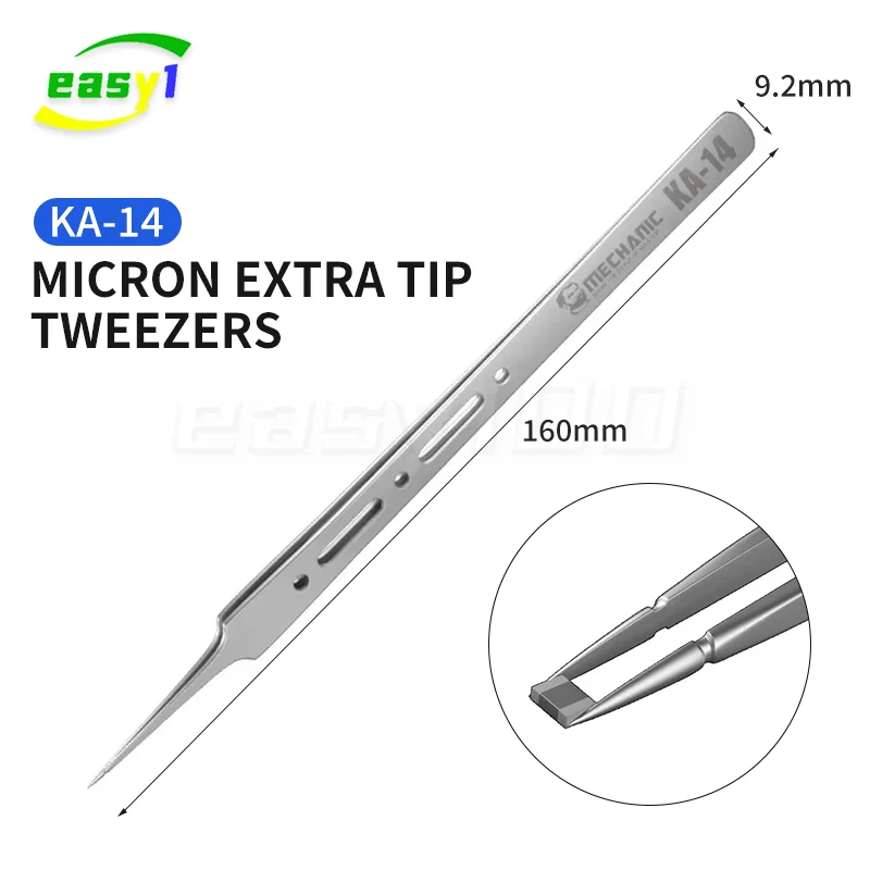 Mechanic KA-14 Micron Extra Tip Tweezers the tip can reach 0.01mm can easily clip 0.008mm fly wire for Electronic Repair
