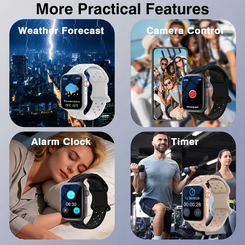 New Smart Watch for Men & Women - Wireless Call Watch,Sedentary Reminder, Calculator, Alarm Clock, Multiple Sports Modes, High Appearance Level Sports Watch, Suitable for Casual Daily Wear,For Android and IPhone - Image 4