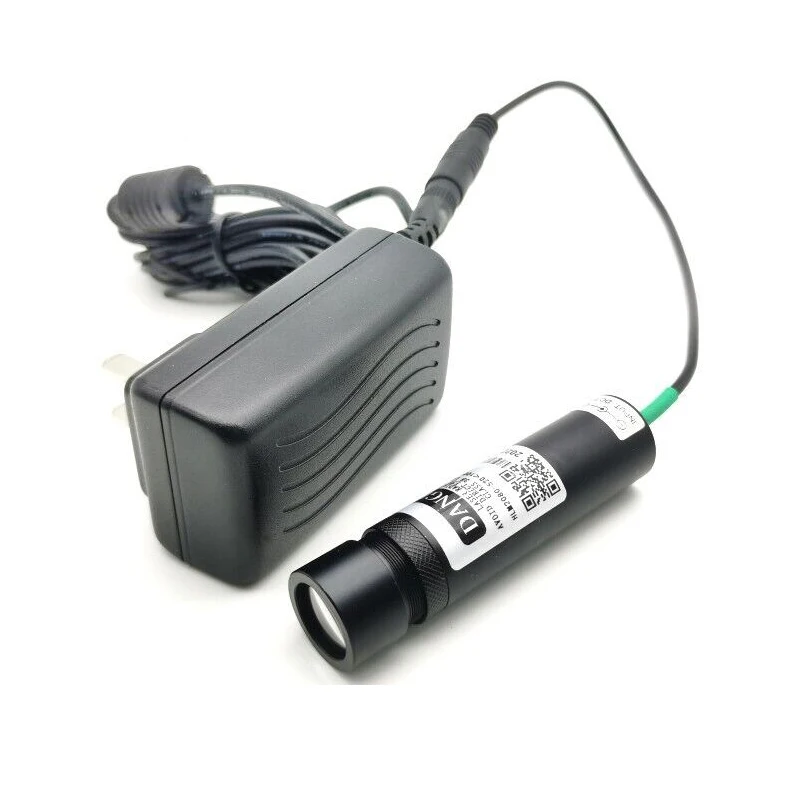 520nm Green Laser Fat Beam Bright Dot 50mW Diode Module Stage LED Light with 5V Adapter