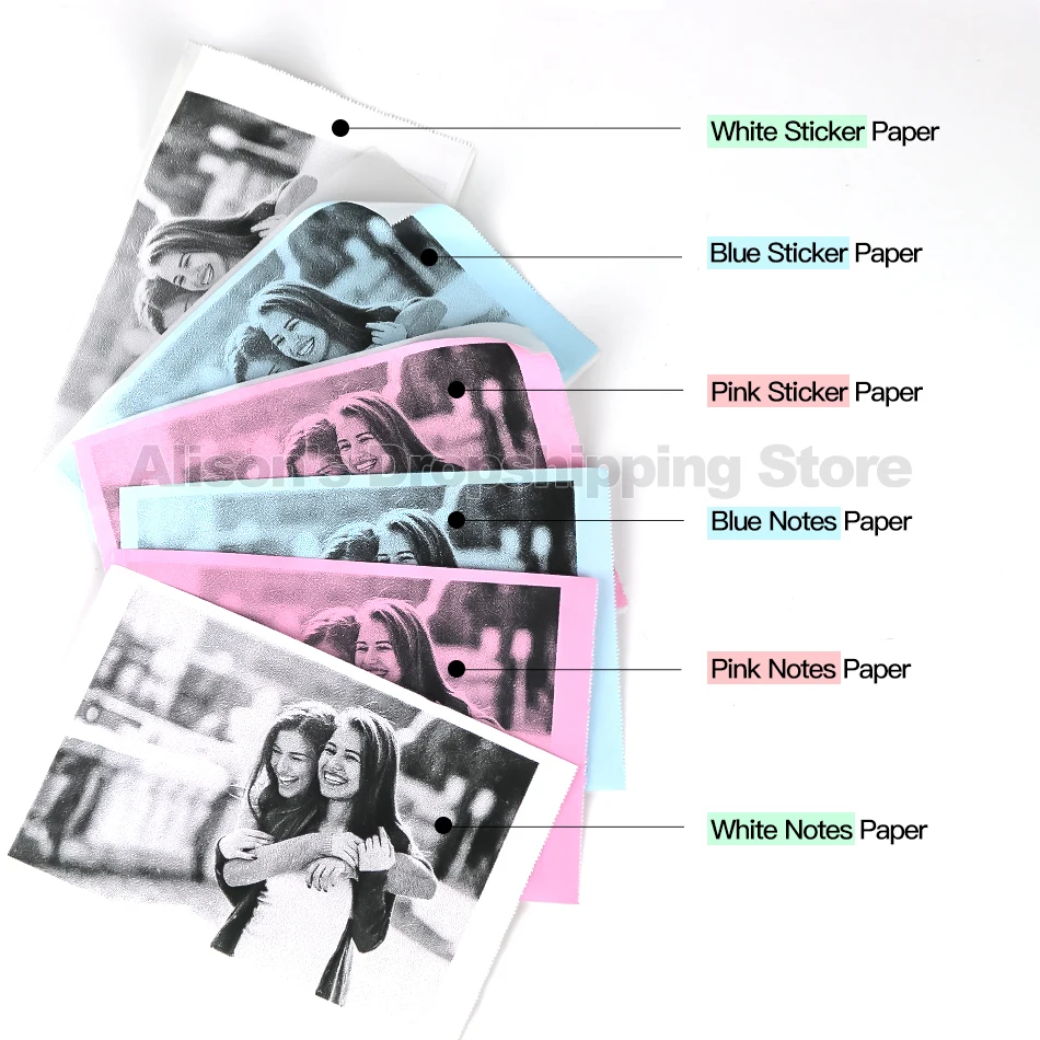 PeriPage A3 Official 80mm Thermal Printer Paper Label Sticker Color White 80*50MM For Pocket Mini Photo Printer Keep 10 Years