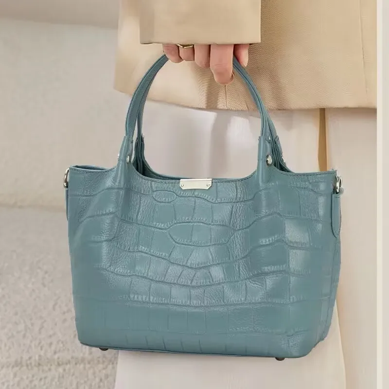 

Top layer cowhide handbag women 2023 new trendy fashion large capacity women's bag one shoulder genuine leather handbag
