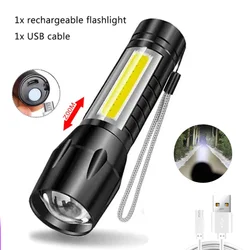 Rechargeable Mini UV Zoomable Portable Inspection Torch 365nm Pet Detector - 1PC (White light led)