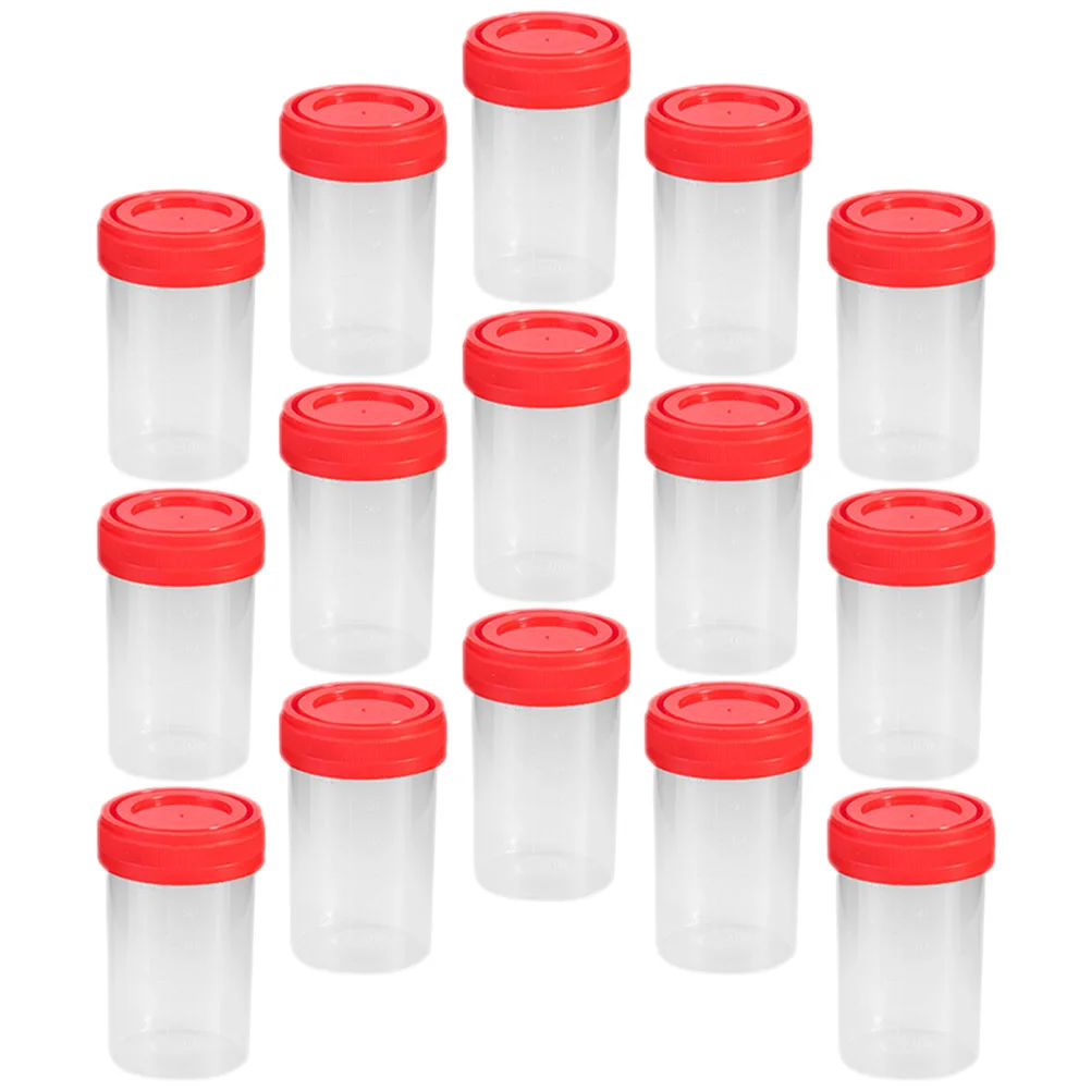 

15pcs Pee Cups Urine Specimen Cups Plastic Urine Holders Sample Cups Pee Cup With Lid