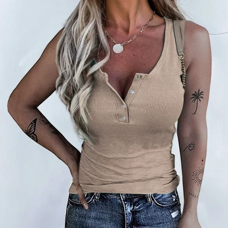 

2022 spring and summer new women's vest tops gray22