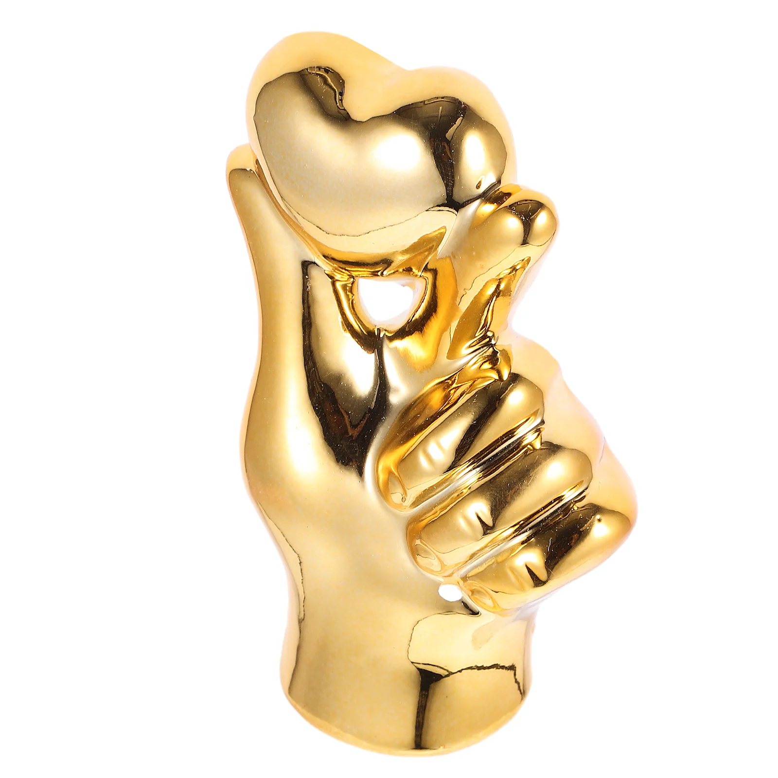 

Ceramic Hand Decoration Hand Gesture Statue with a Heart Statue Tabletop Decor