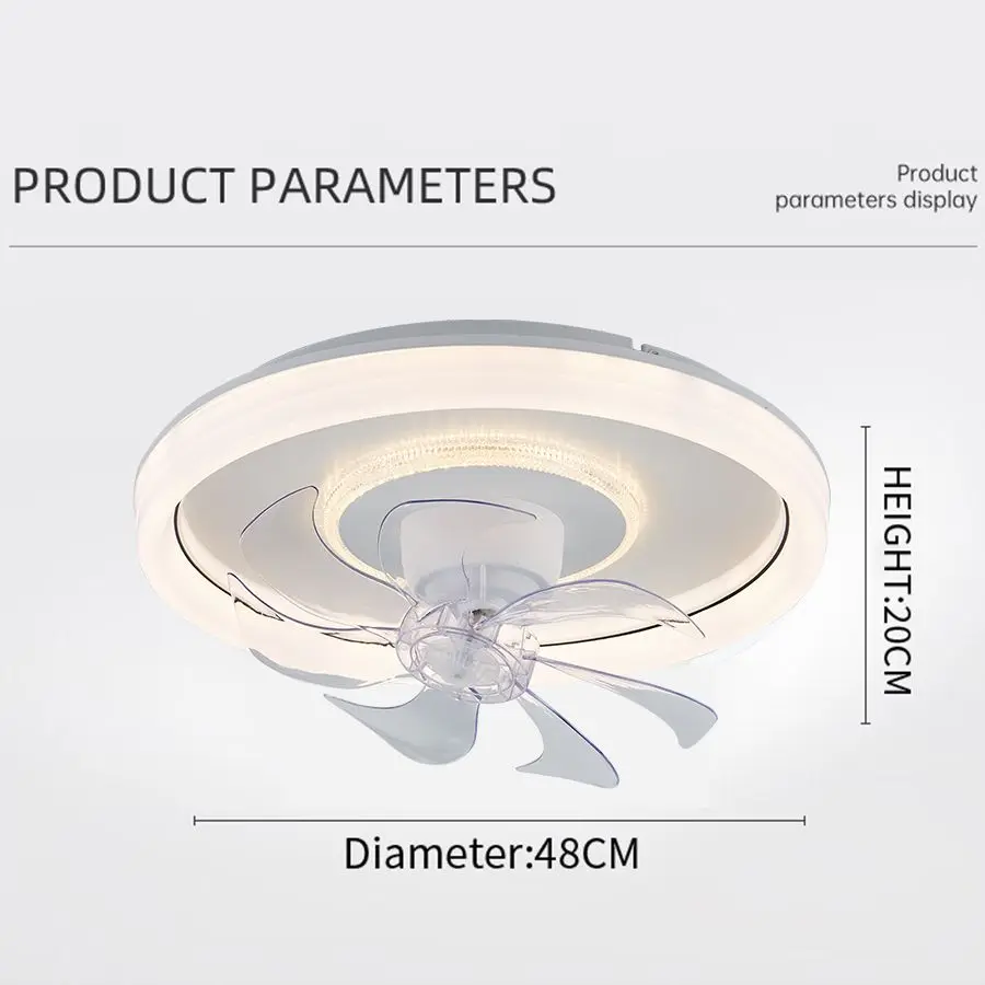 Ceiling Fan Smart Ceiling Fan With Lights Remote Control Bedroom Decor Ventilator Lamp 48cm Air Invisible Blades Retractable Silent ceiling fan,led ceiling fan lights,led fan light