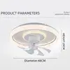 Smart Ceiling Fan Fans With Lights Remote Control Bedroom Decor Ventilator Lamp 48cm Air Invisible Blades Retractable Silent 6