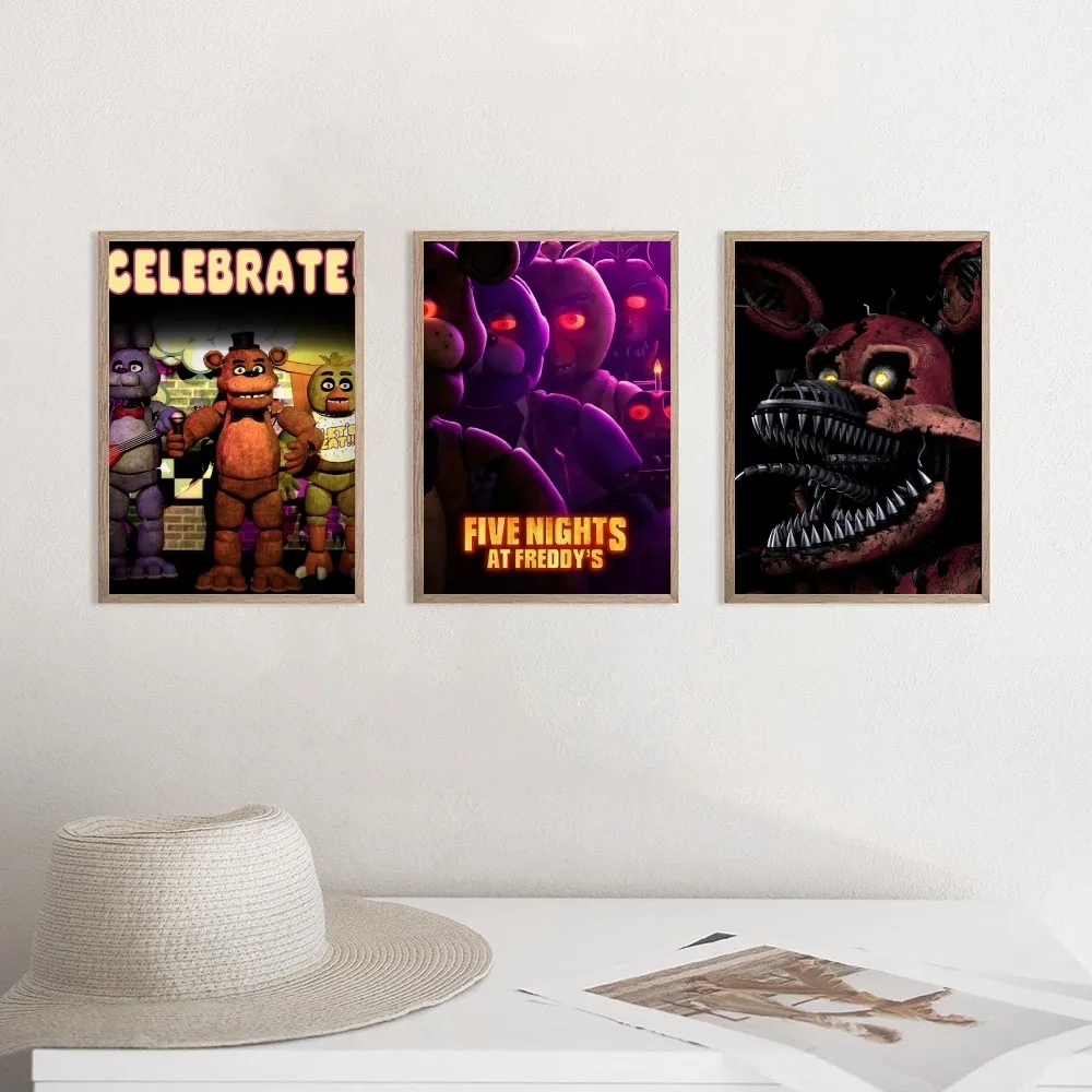 Фото Постер из аниме «пять ночей у Фредди» Fnaf, Декор для дома, цифровая живопись для комнаты, гостиной, ресторана, кухни №2