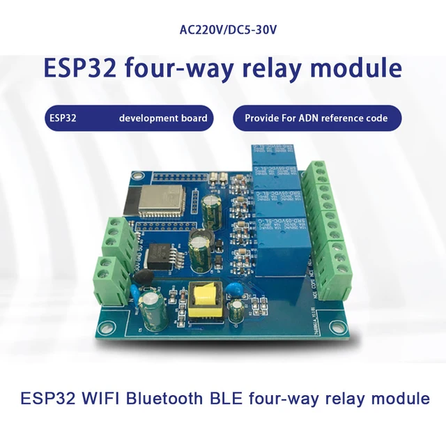 ESP32 Relay Development Board AC / DC Power Supply WiFi Bluetooth BLE 4 Channel Relay  ESP32 Module