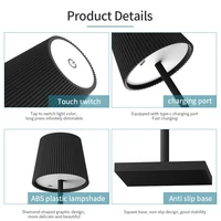 AmmToo Modern Stripe Minimalist Table Lamp USB Wireless Charging LED Desk Lamps for Bedroom Touch Creative Bedside Night Light 2