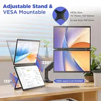 14'' Portable Dual Monitor 1.2K 1920*1200P Stacked Foldable Dual Screen For PC Laptop Screen Extender  180° Automatic Rotation - Image 5