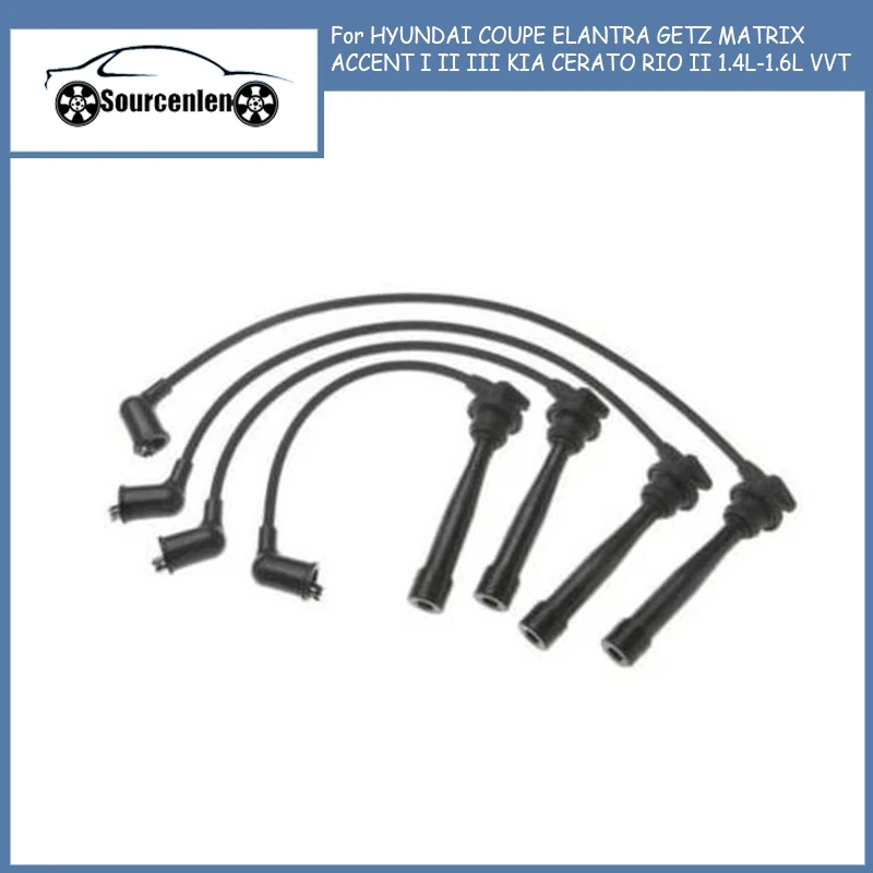 

1 SET IGNITION WIRE FOR HYUNDAI COUPE ELANTRA GETZ MATRIX ACCENT I II III KIA CERATO RIO II 1.4L-1.6L VVT (95-) 27501-26D00