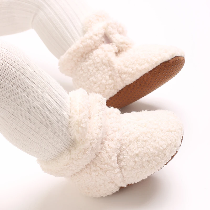 Baby Boys Girls Cozy Boots Newborn Infant Anti-slip Winter Warm Soft Bottom Baby First Walking Shoes