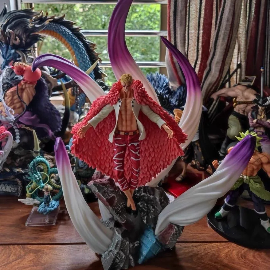 45Cm One Piece Anime Figure Oka Shichibukai Donquixote Doflamingo Action Figure Statue Ornaments Collect Pvc Model Doll Gift Toy