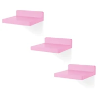 Small Floating Shelves for Wall Square Wood Shelves for Bedroom, Living Room, Bathroom, Kitchen, Office Decor Set of 3 1