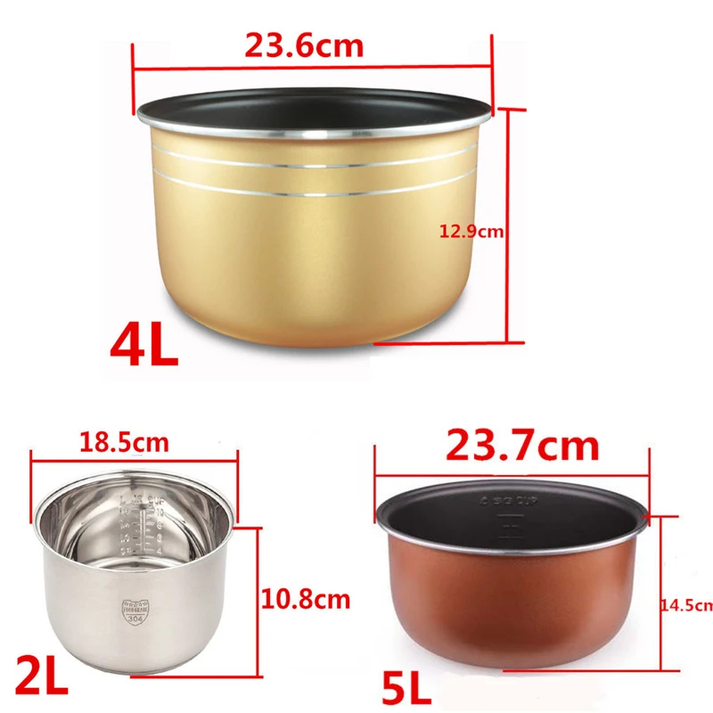 304 stainless steel rice cooker inner container Non stick Cooking Pot  Replacement Accessories kitchen food Rice Cooker liner