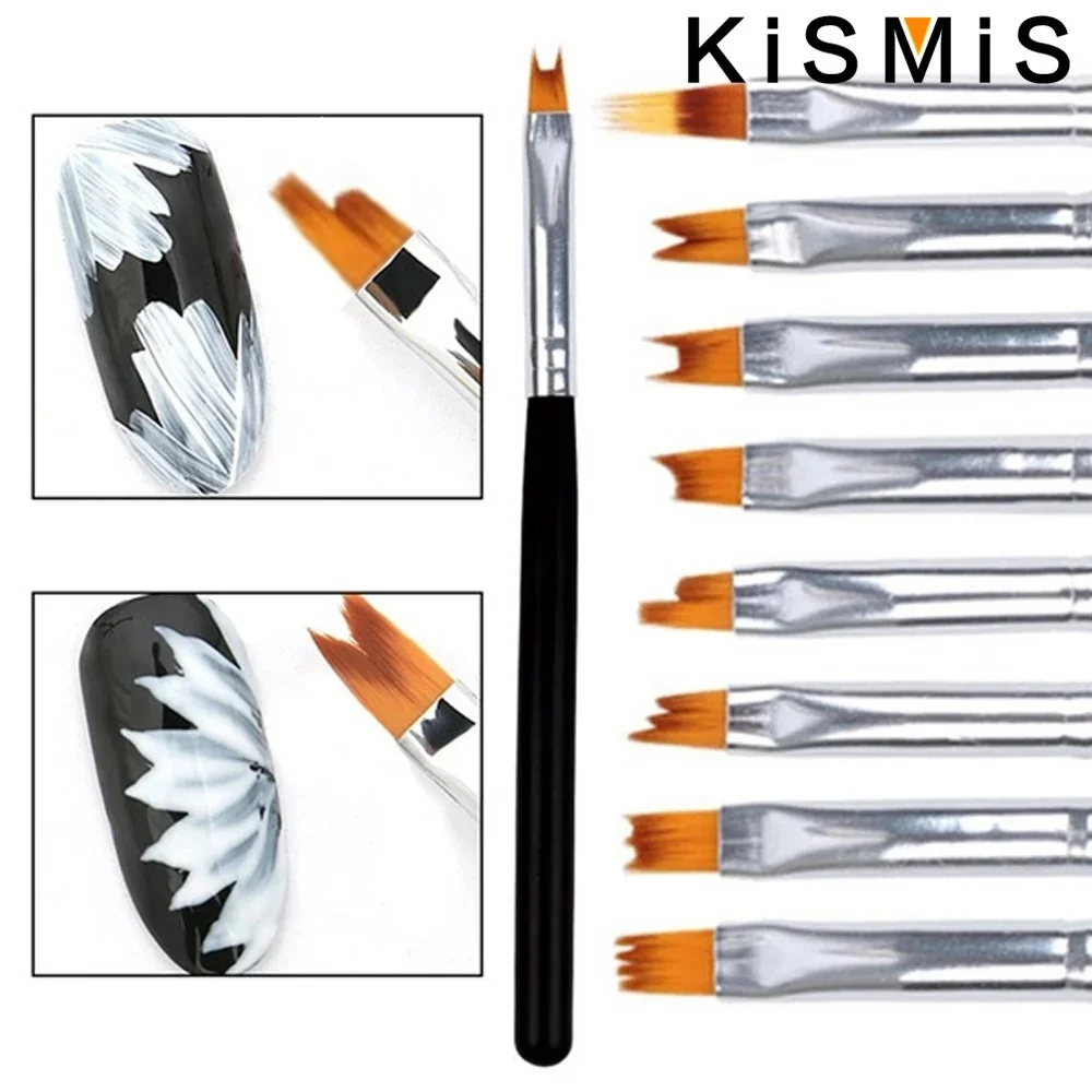 KISMIS 8Pcs Nail Art Petals Painting Pen Painting Drawing for Manicure Design Gel Brush Nail Art Brush Pen Stonego Nail Art Tool 3