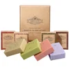 4 Pack Of Lavender Frosted Soap - 4, Coconut, Tea Tree Essential Oil - Kraft Paper Box For Gifts And Luxurious Travel Experience 1