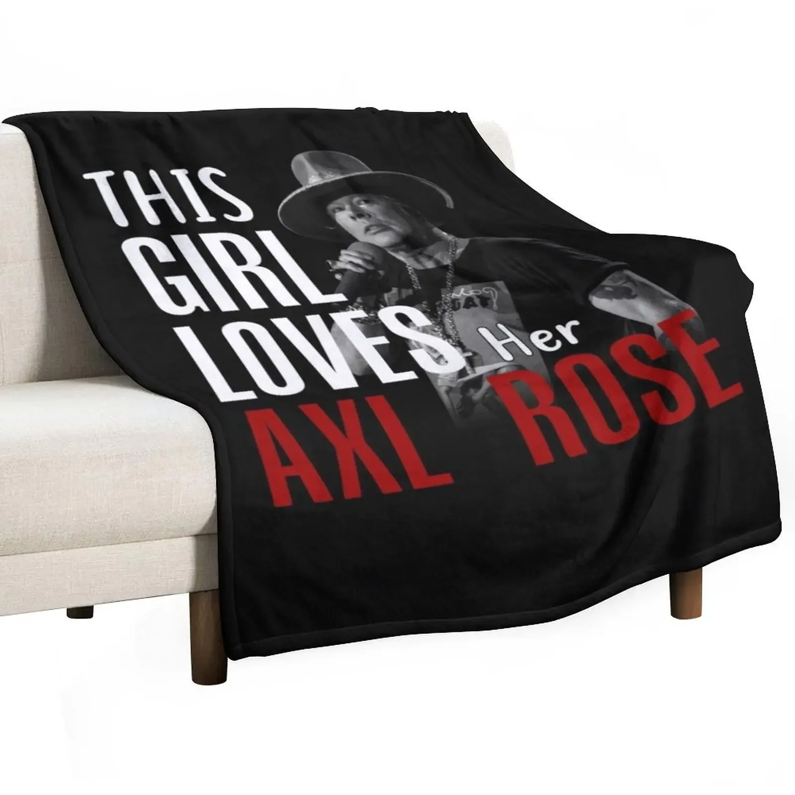 

This Girl Loves Her Axl Rose Throw Blanket Bed Warm Hair Soft Beds Blankets