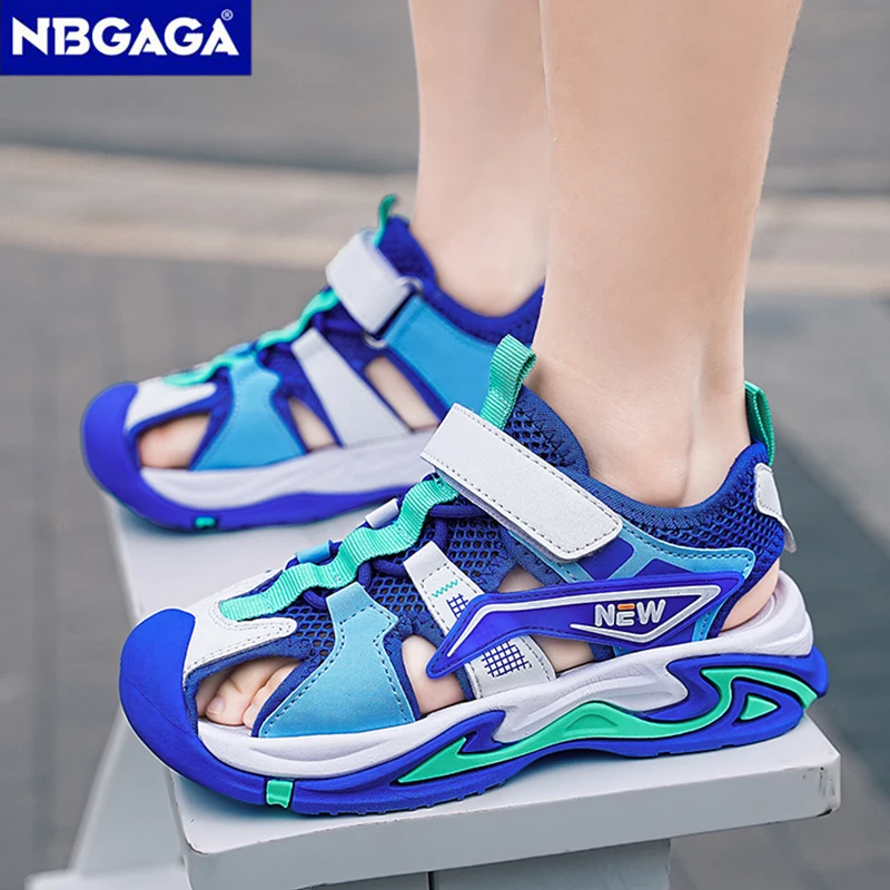 Kids Boys Summer Sports Sandals Breathable Casual Beach Shoes Comfortable Soft Sole Fashion Sandalias for Children Outdoor