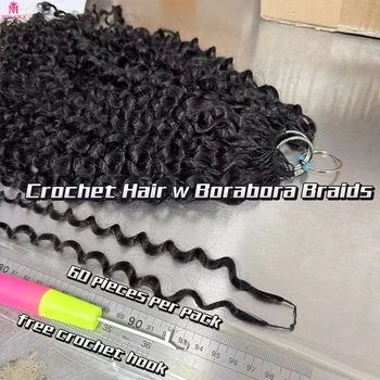 Curly Crochet Hair Extensions Feather Pre-Separated Human Hair Bundle for Braiding Women Natural Color Jerry Kinky Curl Bulk 1