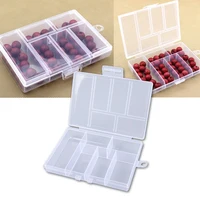 1pc 6 Grid Plastic Jewelry Box Tool Boxes Transparent Organizer Storage Hair Bands Rope Bead Bracelet Box 2