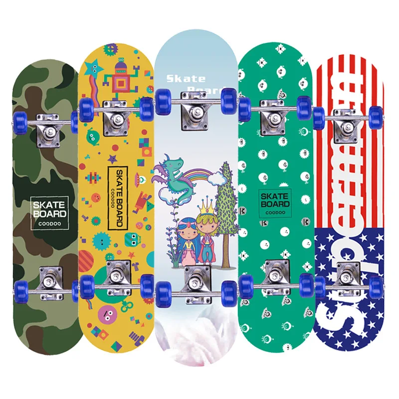 

80cm Four-wheel Skateboard For Young Beginners, Children And Adults, Double Warped Professional Skateboard
