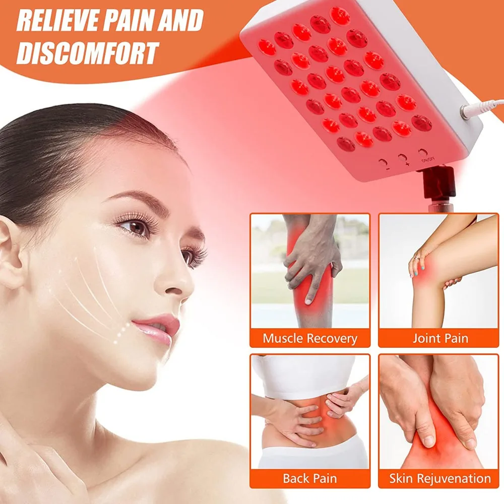 Red Light Therapy 30 Leds 660nm&850nm Infrared Anti Aging Whitening Lamp Wrinkle Skin Spots Removal Full Body Skin Pain Relief