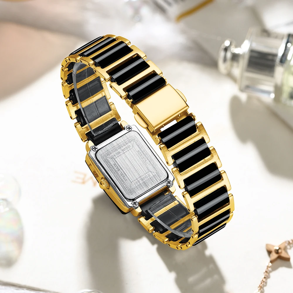 chenxi Couple Watches Original Brand Square Fashion Ceramic Watch His Hers Watch Sets