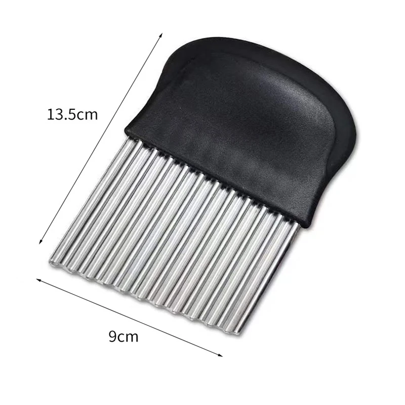 Description Picture 3 of itemPotato Chip French Stainless Steel Vegetable Fruit Crinkle Wavy Dough Kitchen Gadget Knife Cutter Chopper French Fry Maker Tools