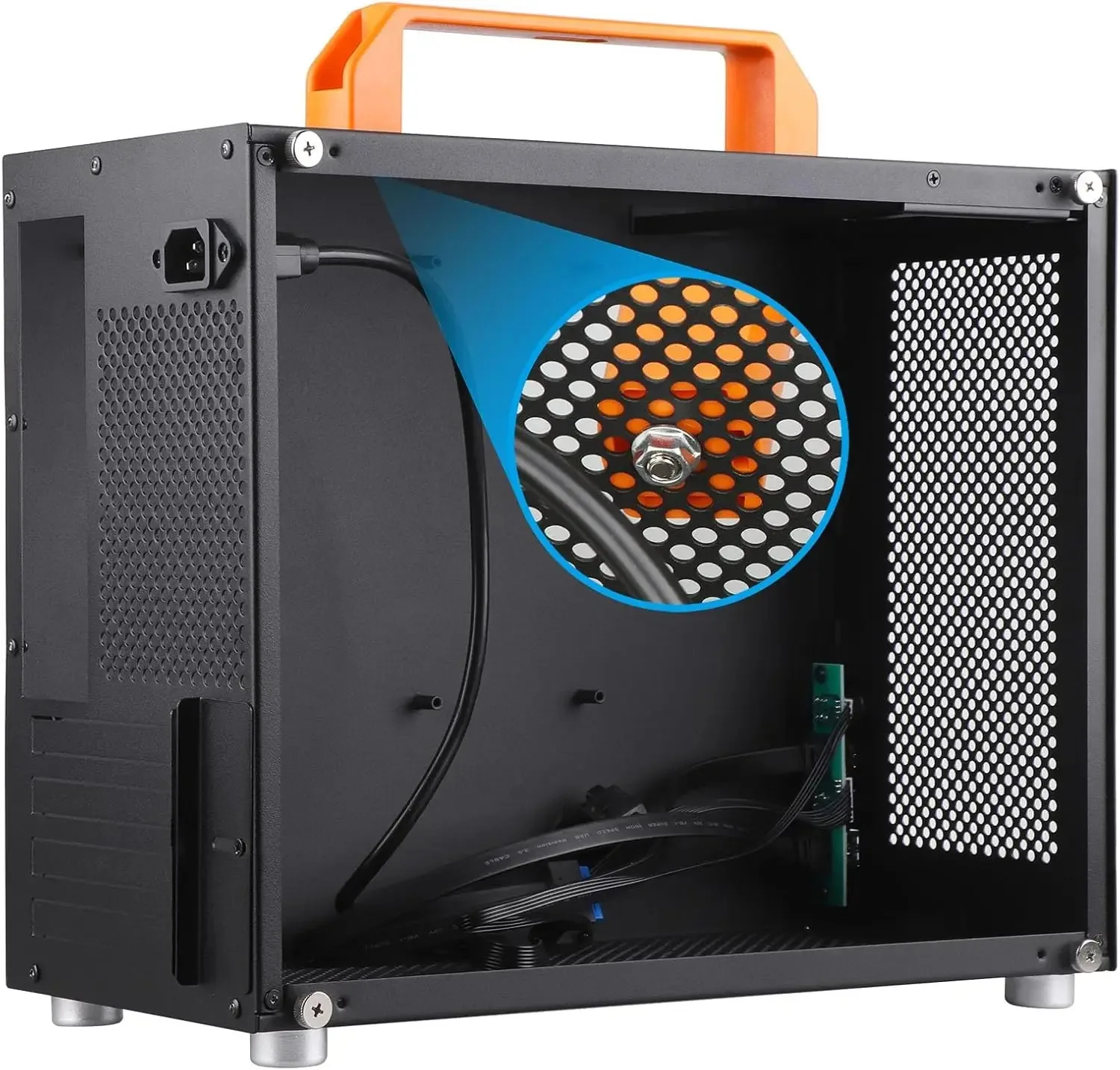 M-ATX 케이스 미니 타워 게이밍 PC 케이스 핸들 포함 ITX MATX SFF 섀시 타입-C 지원 데스크탑 게이밍 소형 휴대용 섀시