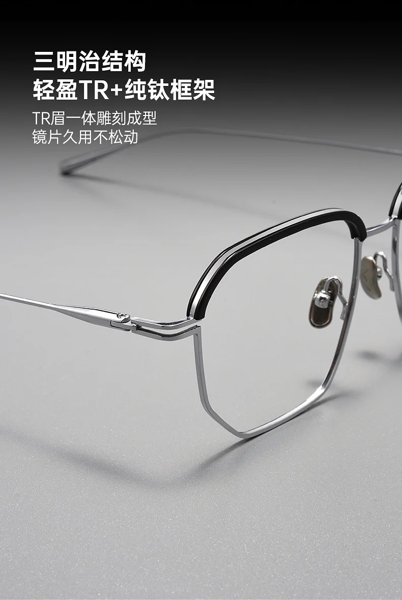 KLAR Ultra-licht Titan Brille Rahmen Retro Polygonale Männer Frauen Brillen Anti-blau Licht Optische Verordnung Brillen Neue – Detail 6