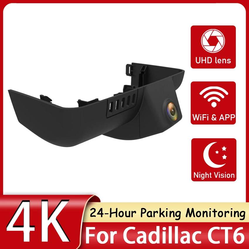 

Hidden Car DVR Wifi Video Recorder Front Camera,Dash Cam,UHD 2160P 4K,APP Control For Cadillac CT6 High configuration 2019 2020