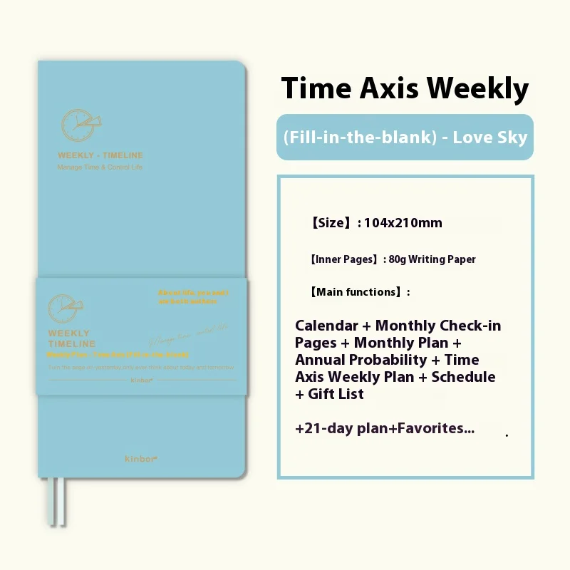 Kinbor Undated A5 Self-Discipline Planner and Organizer