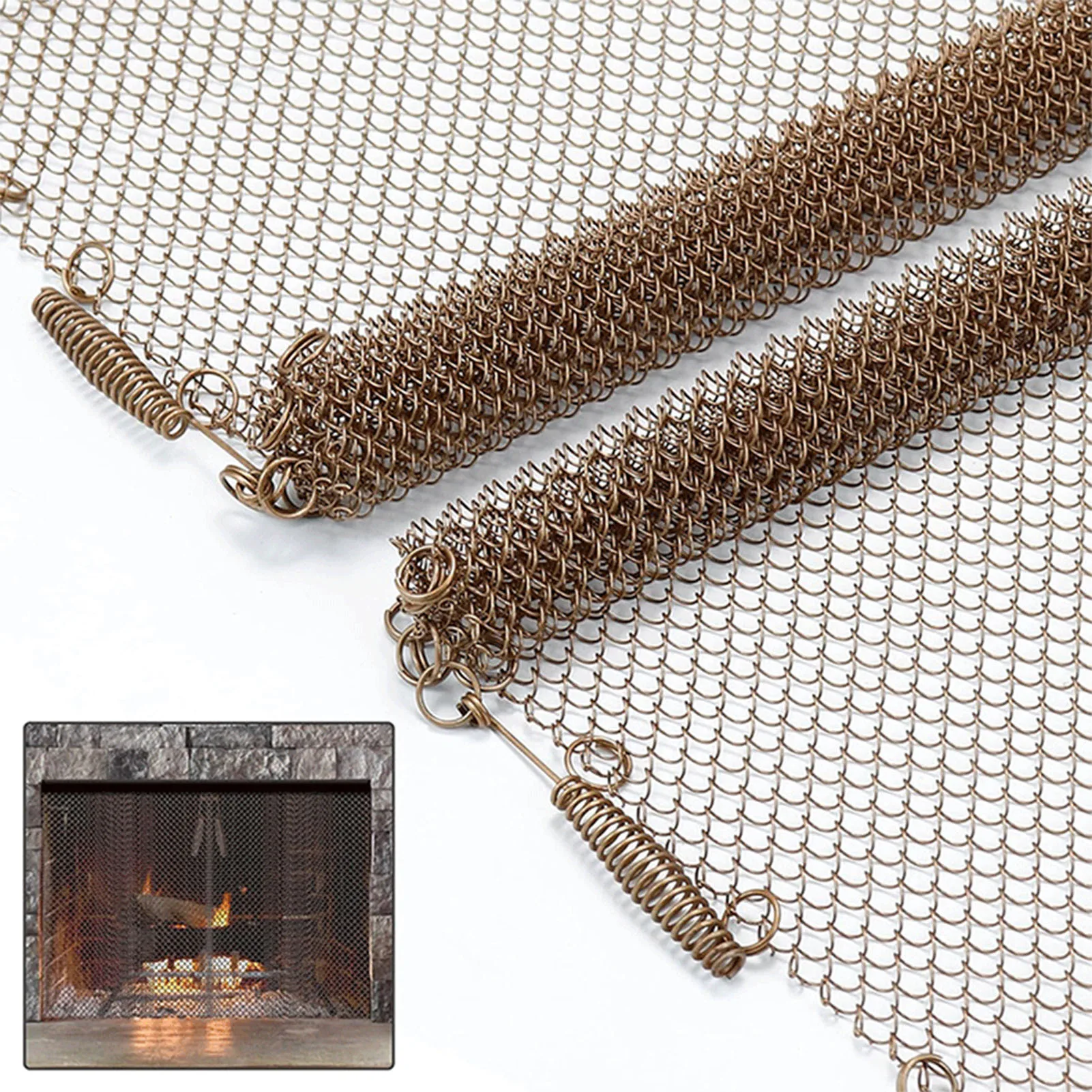 Fireplace Safety Screens High Temperature Resistant Mesh Door with Fine Grids Suitable for Home Wood Burning Fireplaces Safety