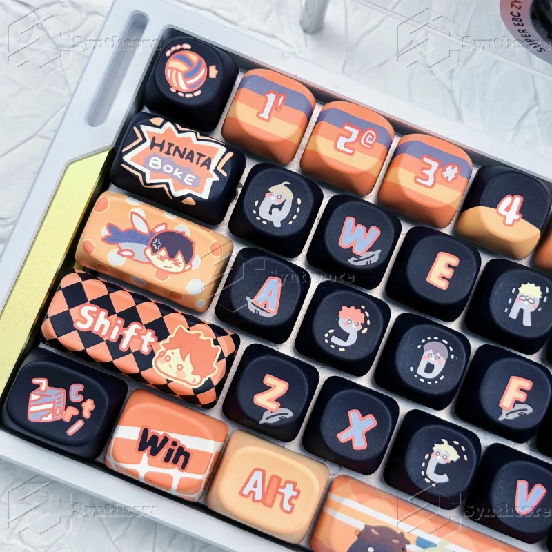 애니메이션 KARASUNO 키캡 하이큐 키캡 세트 Chreey PBT MOA 키캡 승화 기계식 키보드 캡 ANSI MX 스위치용