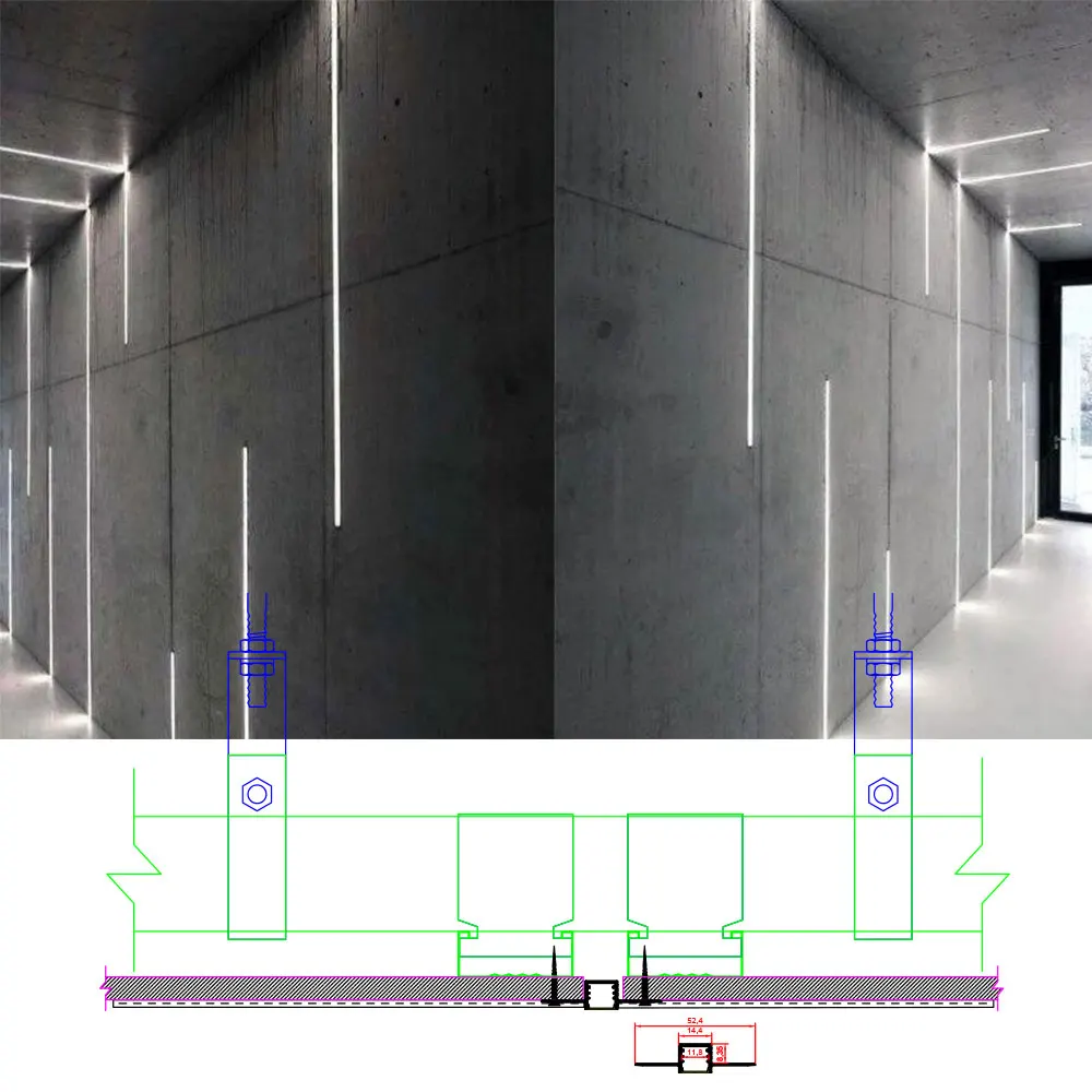 15x9mm LED Aluminum Channel Profile led aluminum channel led light 1PCS 0.5M for LED Strip Light with Embedded Installation