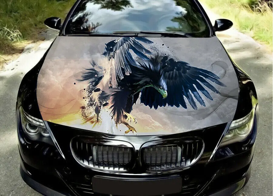 

Летающий орел-#2 '-автомобильная наклейка на крышку капота, полноцветная графическая виниловая наклейка