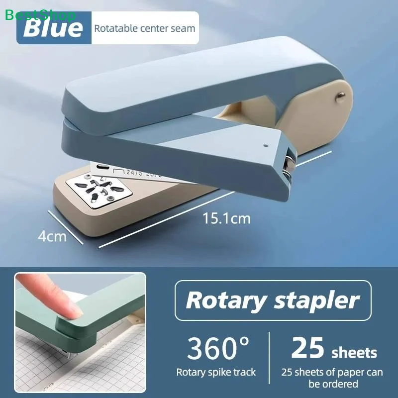 ☏ 360도 회전 스테이플러, 헤비듀티 스테이플러, 간편한 장지용 회전 스테이플러, 24/6 스테이플 호환
