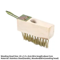 Durable Steel Bristle Garden Cleaning Brush for Moss and Weed Removal (01)