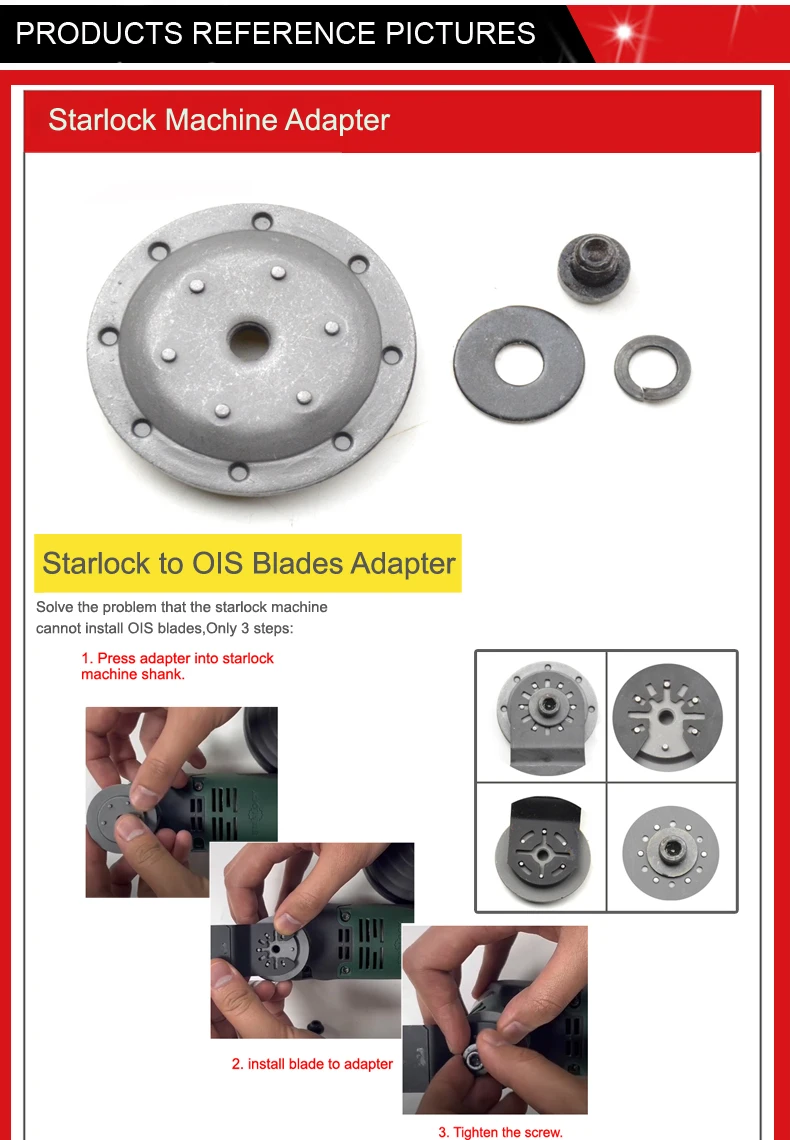 Adapter For SCOWELL Star Lock Oscillating Multi Tool Saw Blades (only for SCOWELL Star Lock Blades,Cann't Fit For Others Blade