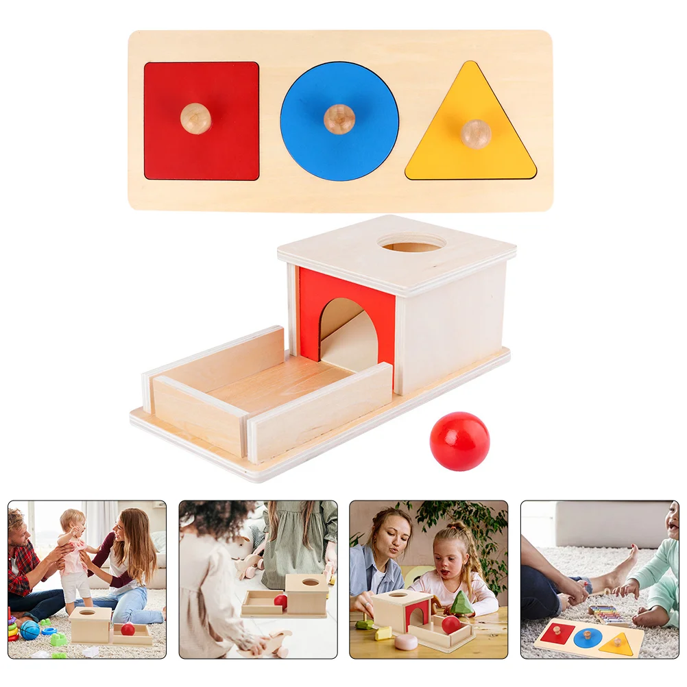 

1 Set of Wooden Montessori Box Fine Motor Skills Toy Object Permanence Box Kids Toy