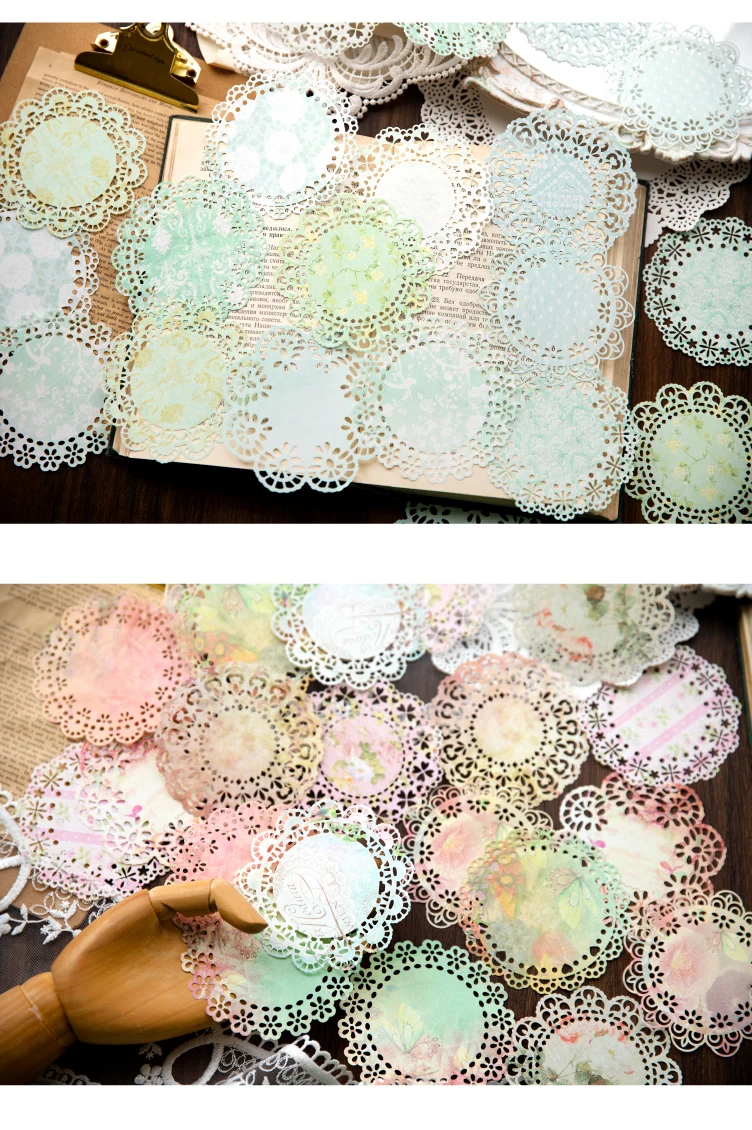 20 teile/los INS spitze material papier Dekorative Scrapbooking Tagebuch Album handgemachte Collage material Hintergrund papier – Detail 8