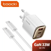Toocki 33W GaN USB Mini Charger PD QC3.0 Quick Charge Digital Display Type C Phone Charger For iPhone 15 14 Xiaomi Samsung S23
