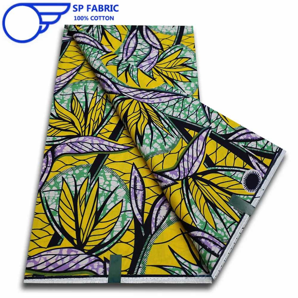 

100%Original Super Ankara Wax Print Cotton Fabric From Holland 6 Yards Real Soft Dutch African Batik Cloth For Sewing DIY FF12