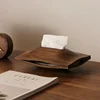 Solid Wood Desktop Tissue Box Living Room Household Black Walnut Paper Box 3